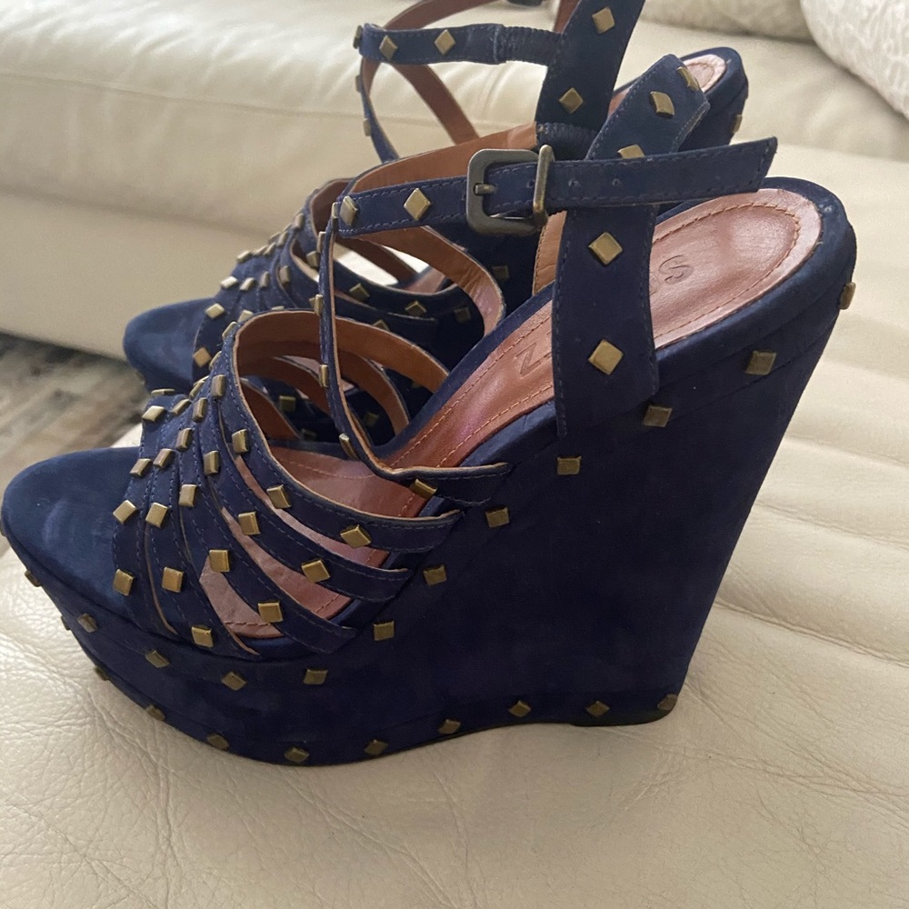 Schutz studded wedge sandal